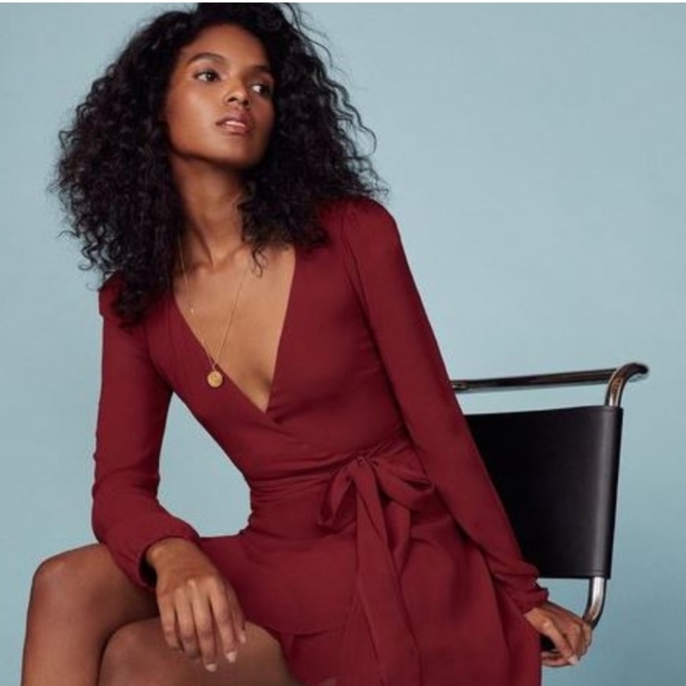 Reformation red wrap dress